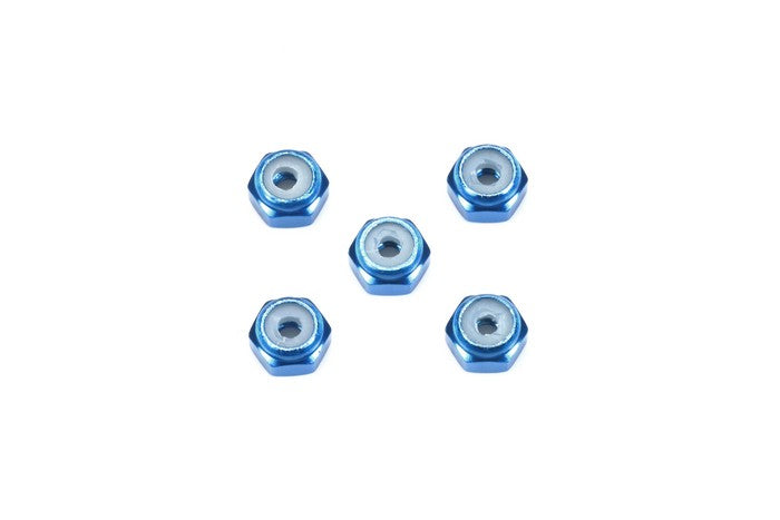 15500 2mm Aluminum Lock Nut - Blue (5pcs)