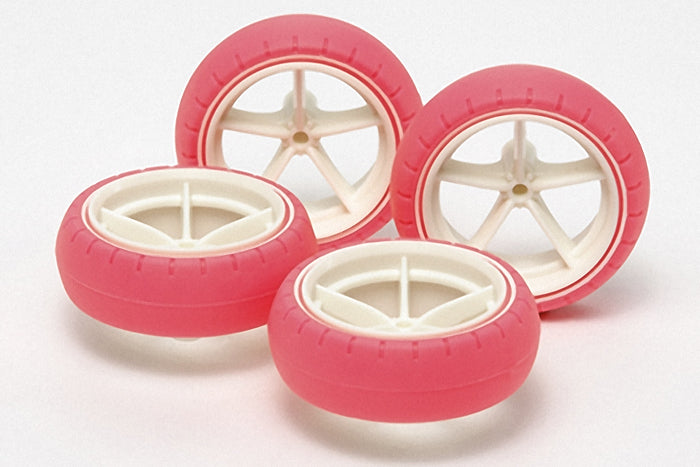 94767 Lg Dia Narrow Wheels - Fiberglass/Pink Arched Tires