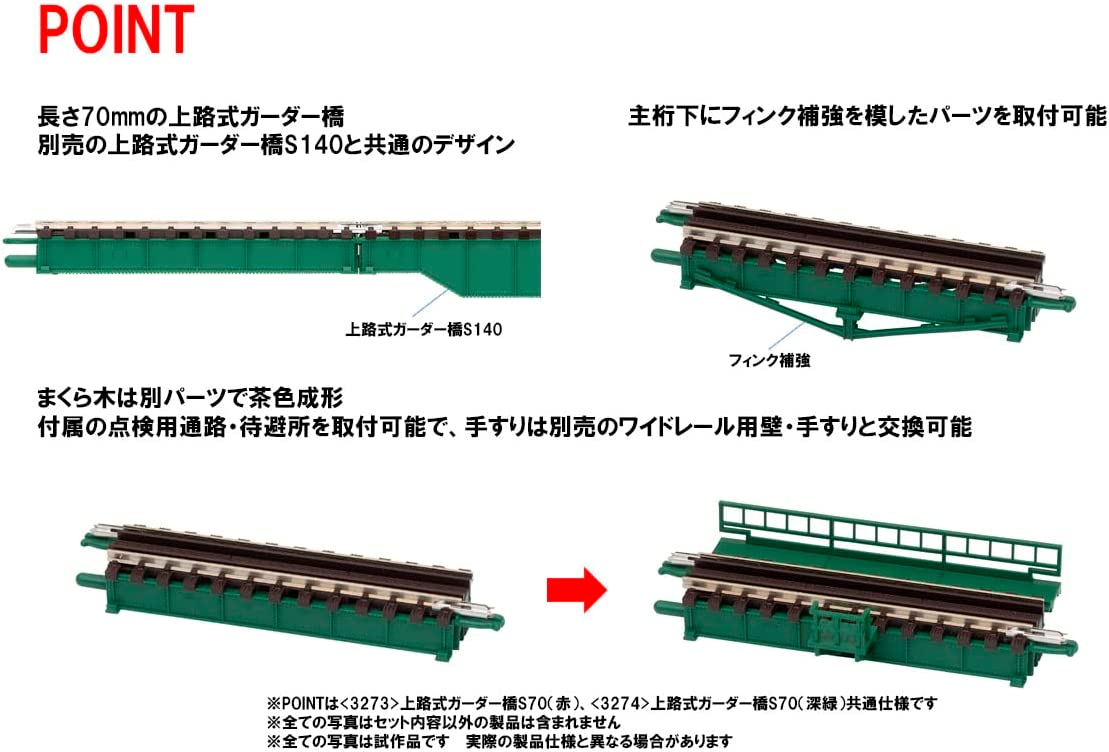 Tomix 3274 Fine Track Deck Girder Bridge S70(F) (Deep Gr