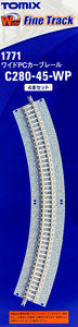 1771 Fine Track Wide PC Curved Track C280-45-WP