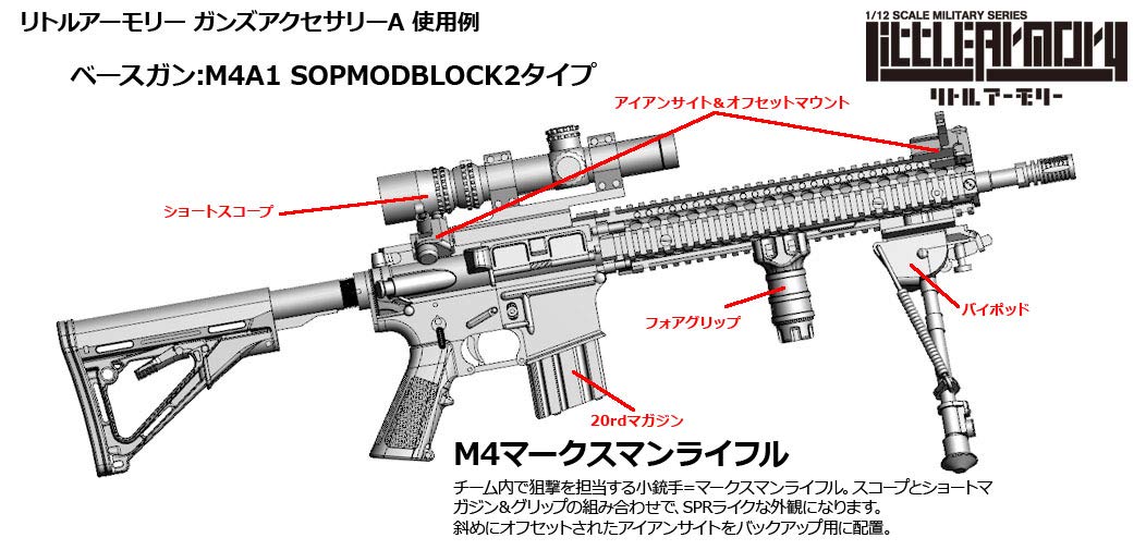 1/12 Little Armory (LD020) Guns Accessory A